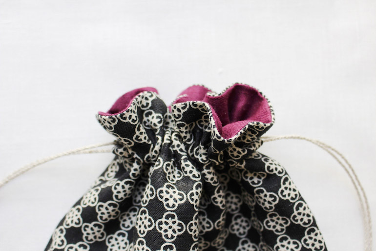 リネンプリントルールー<br />巾着セット